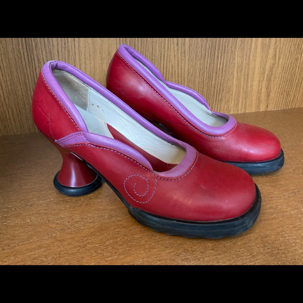 Fluevog Mini Lily Darling (discontinued) red/mauve